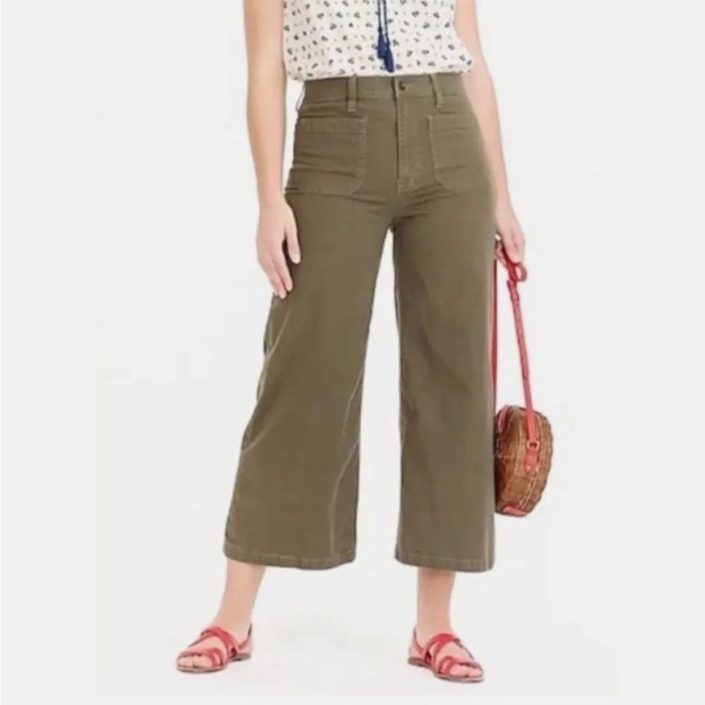 J. Crew Point Sur olive cropped pants size 28